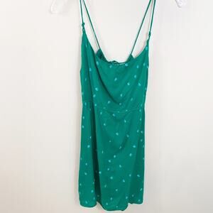 Free People Polka Dotted Green/Blue Slip Dress